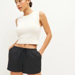 Reformation Zoe Linen Black Shorts